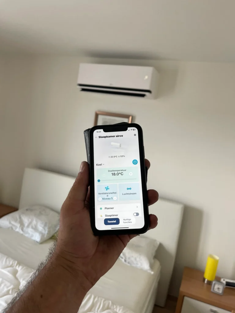 Met een app wordt de unit bestuurd